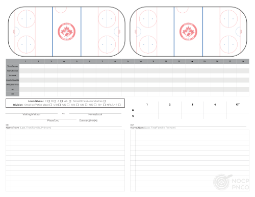 double-rink one-page chart with two note