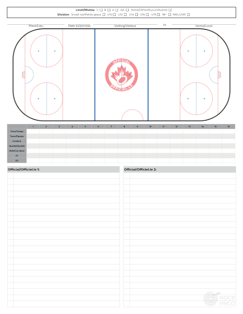 single-rink portrait-page chart abbreviated